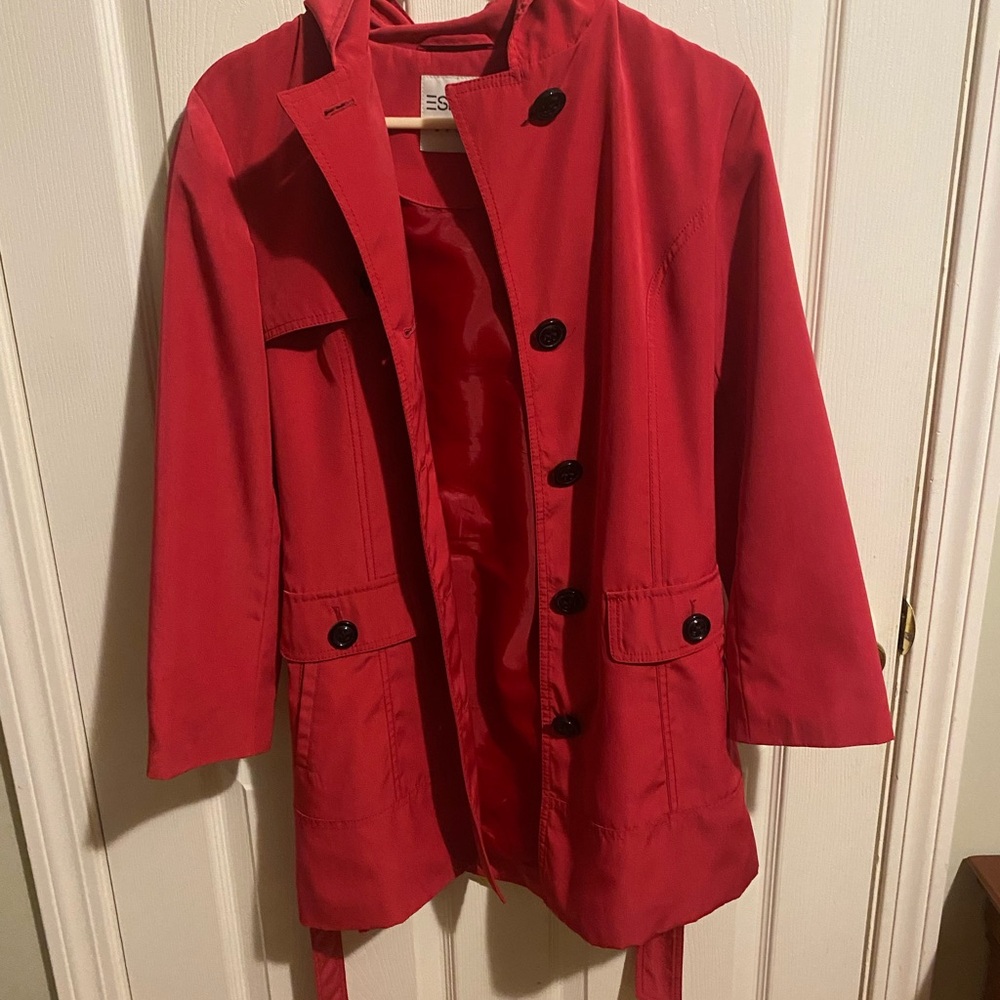 Stylish Red Trench Coat